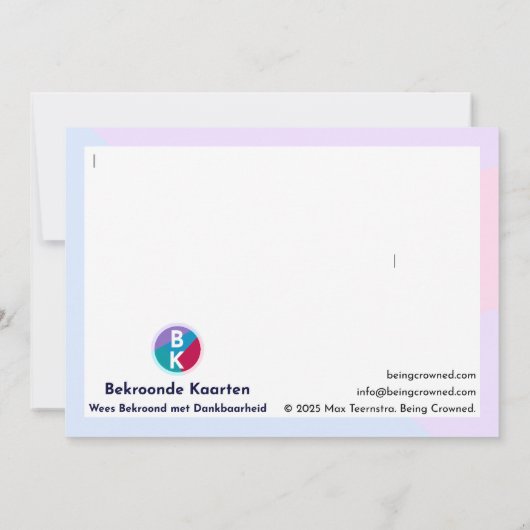 "Met dankbaarheid" Bedankkaart (Achterkant)