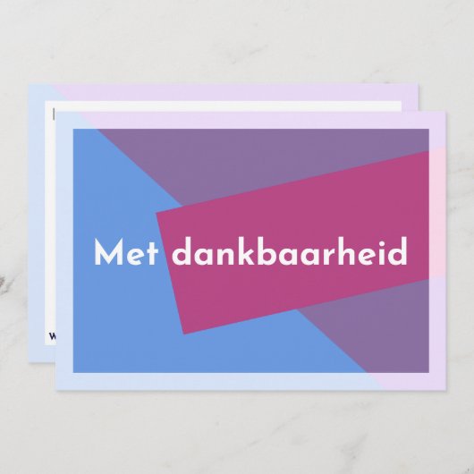 "Met dankbaarheid" Bedankkaart (Voorkant / Achterkant)