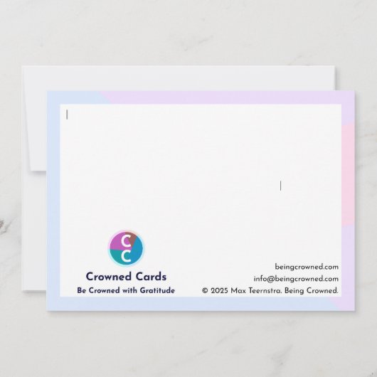 "Met dankbaarheid" Bedankkaart (Achterkant)