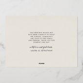 Met dankbaarheid | Gold Foil Weddenschap Hartelijk Folie Uitnodiging (Achterkant)