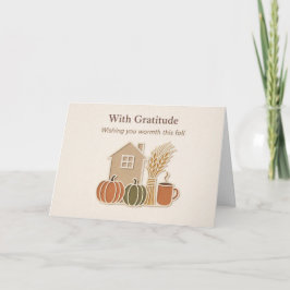 Met dankbaarheid • Warme herfstgroeten Bedankkaart