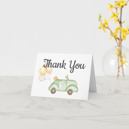 Met de auto rijden dank je wel kaart (Gele Bloem)