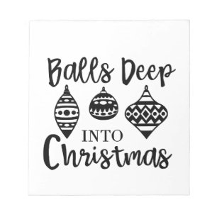 Met de bal diep in de kerst, grappige kerst, Kerst Notitieblok