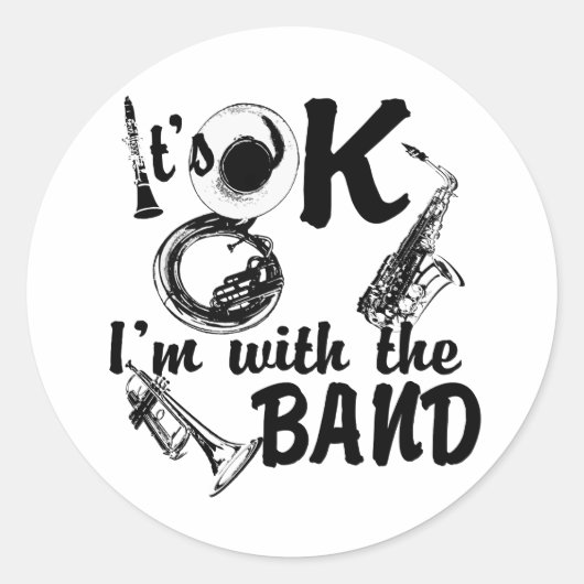 Met de band ronde sticker (Voorkant)