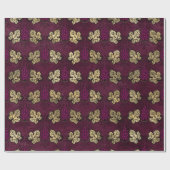 Met de benaming Burgundy Plum en Gold Wine Cadeaupapier (Vlak)