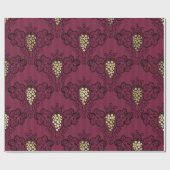 Met de benaming Burgundy Plum en Gold Wine Cadeaupapier (Vlak)