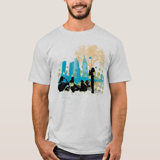 met de bende2 op een betonnen shirt (Voorkant)