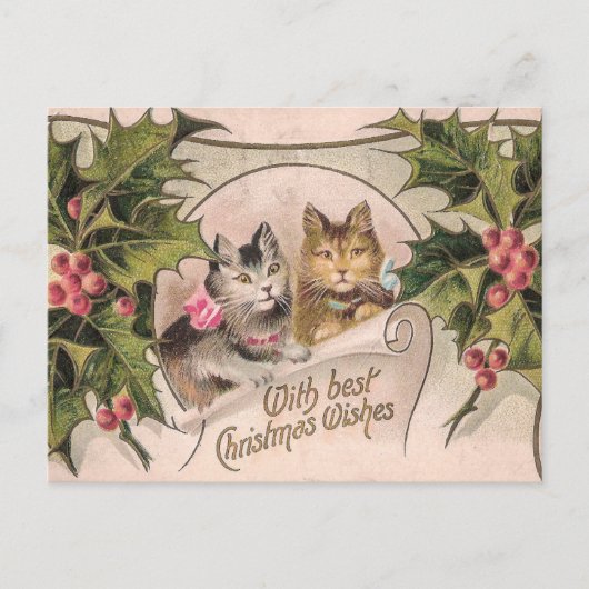 "Met de beste kerstwensen" Victoriaans Briefkaart (Voorkant)