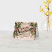 "Met de beste kerstwensen" Victoriaans Kaart (Gele Bloem)