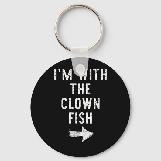 Met De Clownvis Grappig Halloween Koppel Kostuum Sleutelhanger (Voorkant)