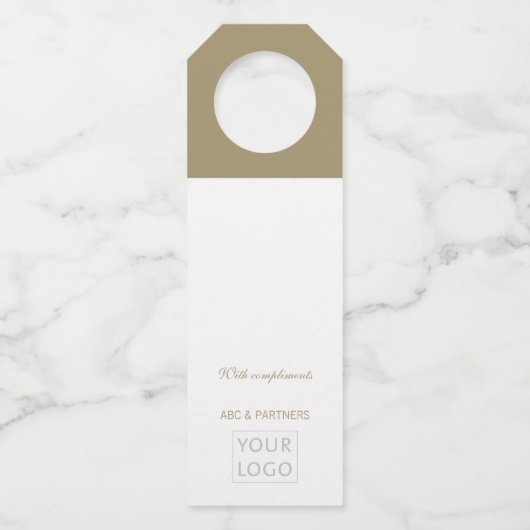 Met de compacte, elegante Business Gift Bottle Han Flessenhanger (Achterkant)