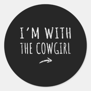 Met De Cowgirl Matching Luie Halloween Kostuum Ronde Sticker