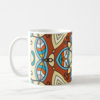 Met de decoratieve hand getekend naadloos patroon. koffiemok