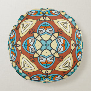 Met de decoratieve hand getekend naadloos patroon. rond kussen