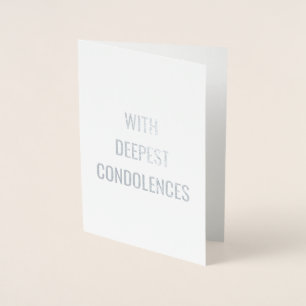 Met de diepste condoleances tekst minimalistische folie kaarten