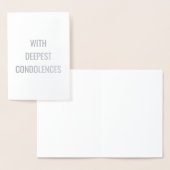 Met de diepste condoleances tekst minimalistische  folie kaarten (Display)