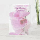 Met de diepste sympathie - een prachtig roze orchi kaart (Voorkant)