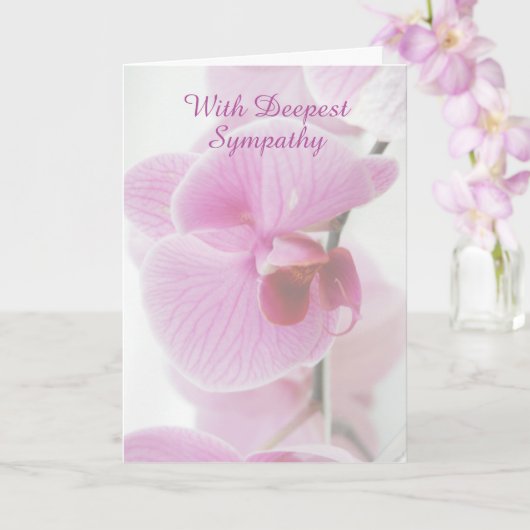 Met de diepste sympathie - een prachtig roze orchi kaart (Orchidee)