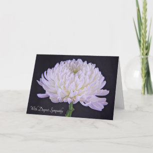 Met de diepste sympathie White Chrysanthemum Kaart