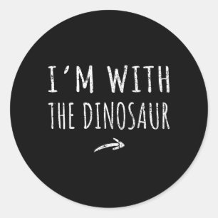 Met De Dinosaur Matching Lui Halloween Kostuum Ronde Sticker
