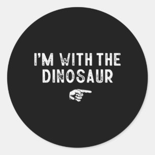 Met De Dinosaur Matching Luie Kostuum Halloween Ronde Sticker