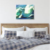 Met de 'flow crashing Ocean Waves Art' Canvas Afdruk (Insitu (Slaapkamer))