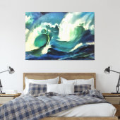 Met de 'flow crashing Ocean Waves Art' Canvas Afdruk (Insitu (Slaapkamer))