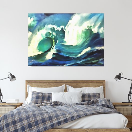 Met de 'flow crashing Ocean Waves Art' Canvas Afdruk (Insitu (Slaapkamer))