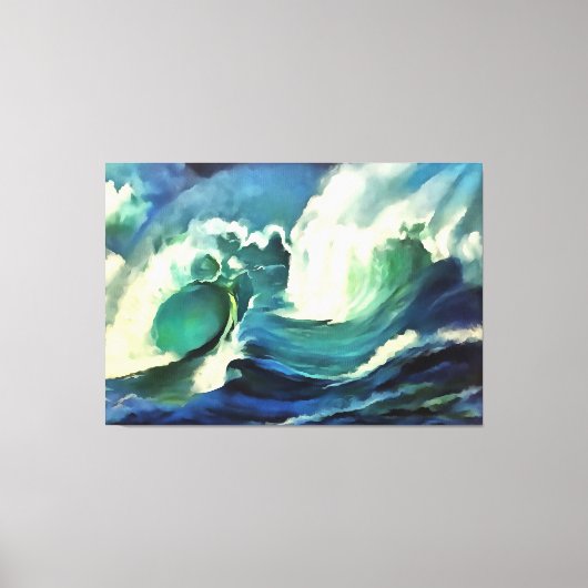 Met de 'flow crashing Ocean Waves Art' Canvas Afdruk (Voorkant)