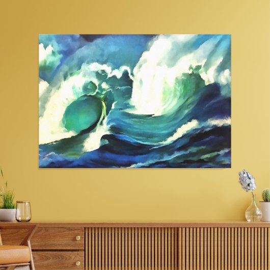 Met de 'flow crashing Ocean Waves Art' Canvas Afdruk (Insitu (Woonkamer))