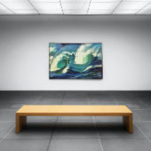 Met de 'flow crashing Ocean Waves Art' Canvas Afdruk