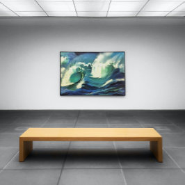Met de 'flow crashing Ocean Waves Art' Canvas Afdruk