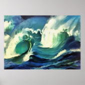 Met de 'flow crashing Ocean Waves Art' Poster (Voorkant)