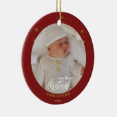 Met de foto van mijn eerste kerstbaby met 2 knoppe keramisch ornament (Rechts)