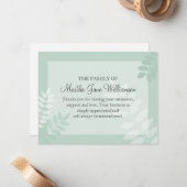 Met de functie 'groene' funeral Note-platte Bereav Notitiekaartje (Voorkant / Achterkant in situ)