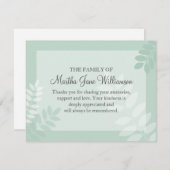 Met de functie 'groene' funeral Note-platte Bereav Notitiekaartje (Voorkant / Achterkant)