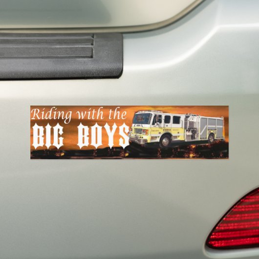 met de grote jongens bumpersticker (Op auto)