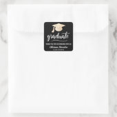 met de hand afstuderen | AFSTUDEERDER PET | Bedank Vierkante Sticker (Tas)