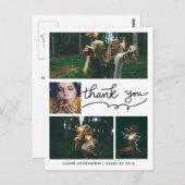 met de hand afstuderen | Vier foto's | Dank je Briefkaart (Voorkant / Achterkant)