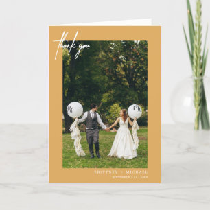 met de hand bekleed Modern Yellow Bedankkaart