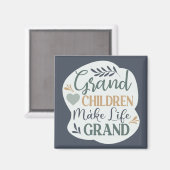 Met de hand bekroonde kleinkinderen maken het leve magneet (Voorkant / Achterkant)