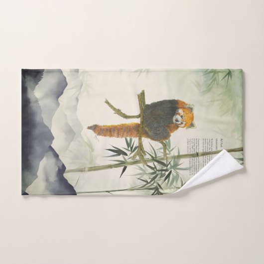 Met de hand beschilderd Bedreigde Rode Panda Handdoek (Handdoek)