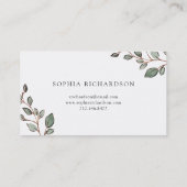 met de hand beschilderd blad | Roos goud geometris Visitekaartje (Achterkant)