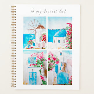 met de hand beschilderd Collage van Griekenland wa Planner