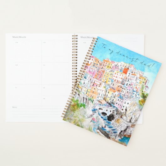 met de hand beschilderd Italië Cinque Terre waterv Planner (Display)