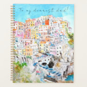 met de hand beschilderd Italië Cinque Terre waterv Planner (Voorkant)