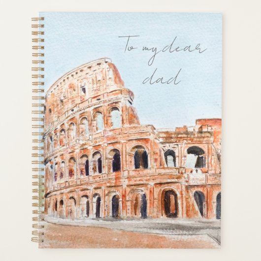 Met de hand beschilderd Italië Rome Colosseum wate Planner (Voorkant)