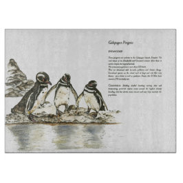 Met de hand beschilderde bedreigde Galapagos-pingu Snijplank