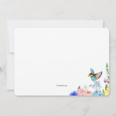 Met de hand beschilderde bloemmotieven met vogels  kaart (Achterkant)