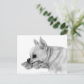 Met de hand beschilderde Chihuahua Bela met favori Briefkaart (Staand voorkant)